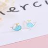 Japanese & Korean S925 Silver Blue Whale Earrings for Girls