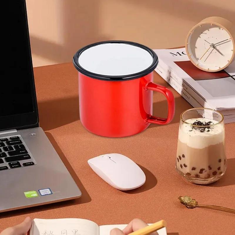 Enamel Coffee Mugs 350ML Creative Cup Travel Tea Milk Enamelware Home Kitchen Drinkware Christmas Party Gifts