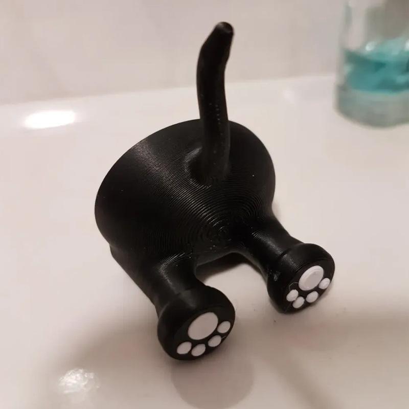 1 шт. 3D-печатный очаровательный черный кот Держатель для зубной щетки Очаровательный котенок Хранение в ванной Комнате Милое украшение для ванной для женщин