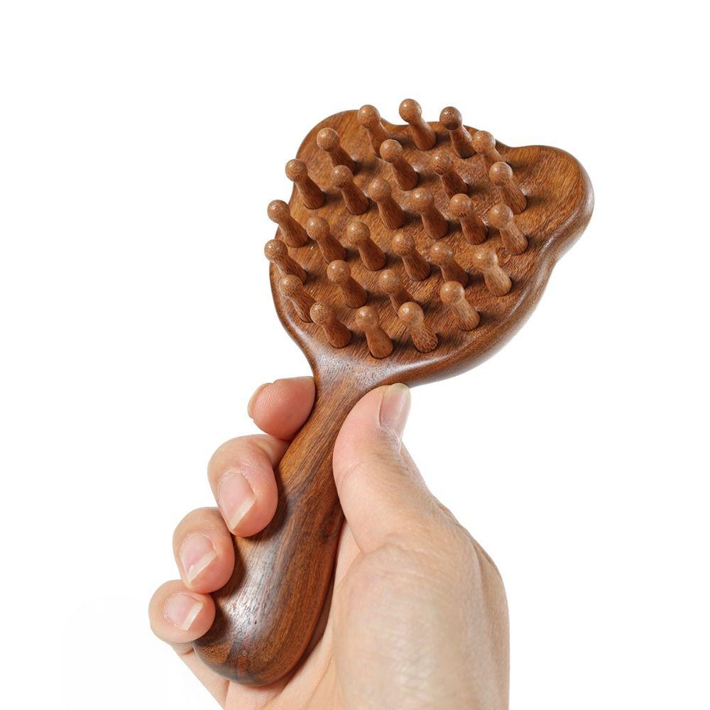 Расческа для волос сандалового дерева Bear, кошачья деревянная длинная массажная расческа Kawaii, гладкая щетка для волос для женщин и мужчин