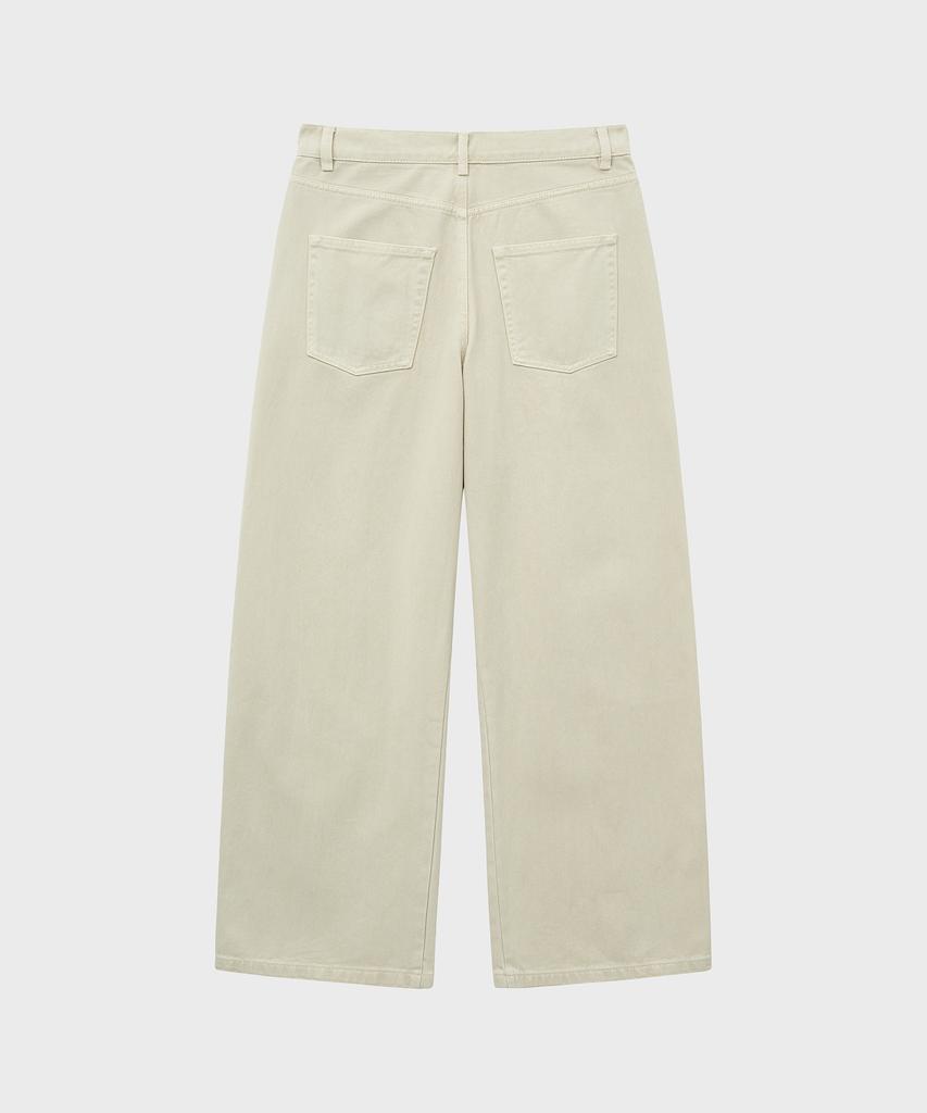 NOIRER FOR WOMAN Cotton Dyed Curved Denim Pants (Sand Beige)