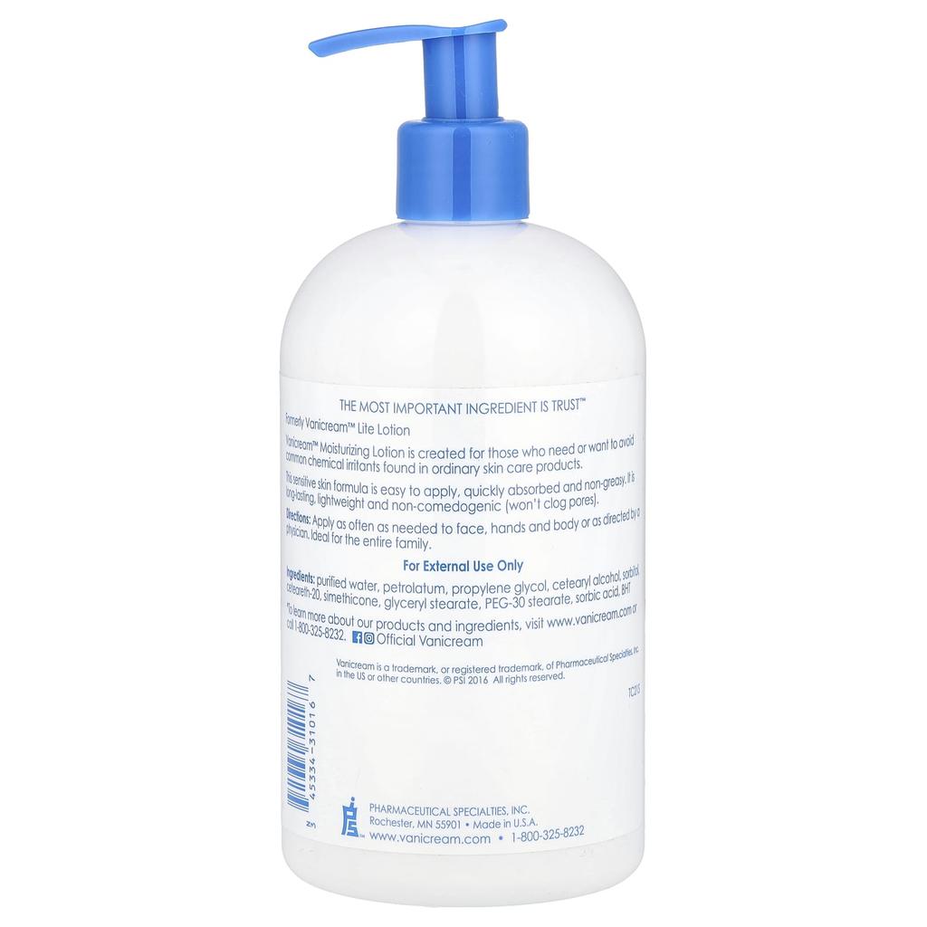 Moisturizing Lotion, Sensitive Skin, Fragrance Free, 453G(16Oz)