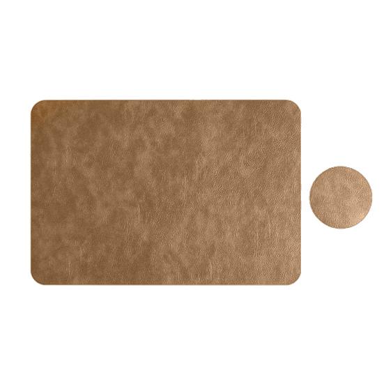Yousheng Faux Leather Placemat Coaster Dining Table Heat Insulation Pad Dual Side Waterproof Placemat for Kitchen Countertops Dining Tables