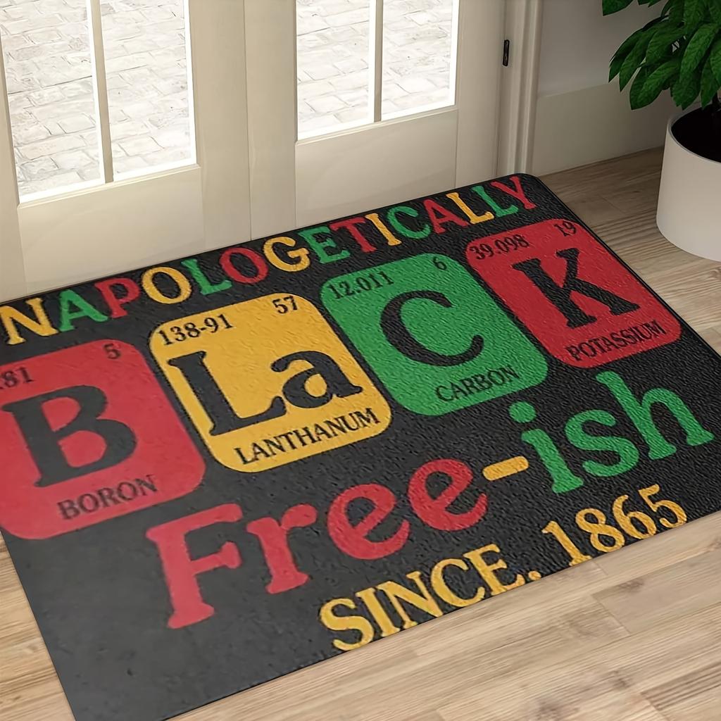 I Was Once Free Juneteenth Doormat - Black History Month Non-Slip Floor Mat - Washable Historical Decor Carpet Rug Mat