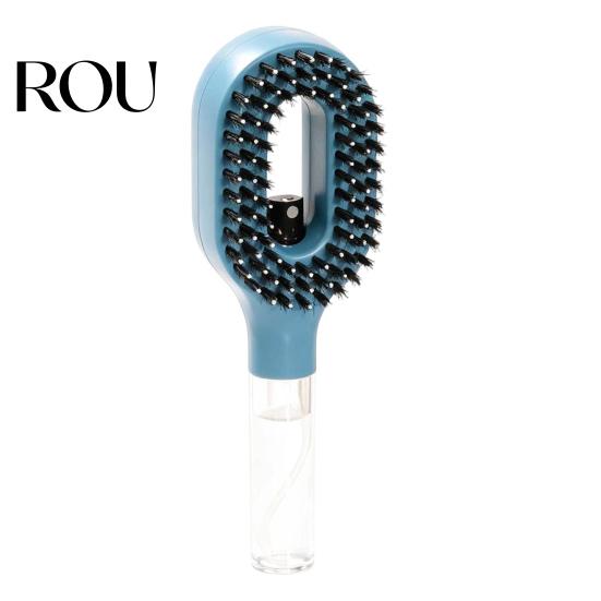 Water Spray Hairbrush Heart Shape Hair Brush, Frizz Control Scalp Massage 55ML Refillable Misting Brush for Dry, Flyaway & Tangled Long Detangler