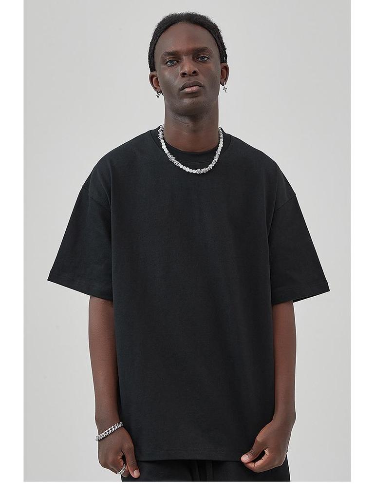 ARTIE Men's 2025 Spring/Summer Heavy T-shirt - Solid Color, Loose Fit, Fashion Brand Short Sleeve