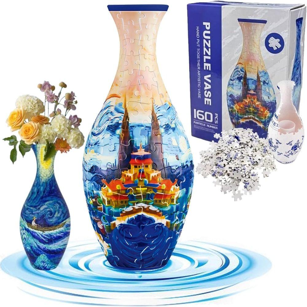 DIY Arts 3D Puzzlef Flower Vase 160 изогнутый пластиковый пазл набор для украшения дома