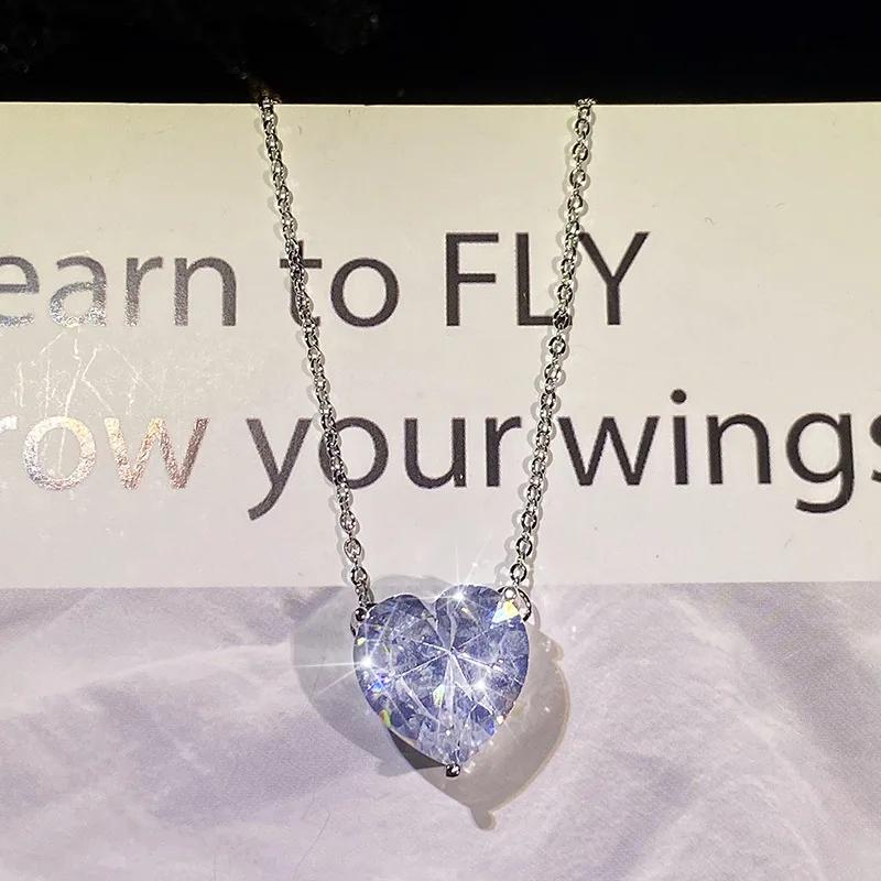 Новое Простое Ожерелье Титаник Сердце Океана Синий Кристалл Сердце Любви Навсегда Подвеска Ожерелье для Женщин Свадебная Вечеринка Ювелирные Изделия
