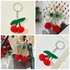 Sweet Cute Knitted Keyring Fruit Crochet Keyring Creative Cherry Keychain  DIY Jewelry