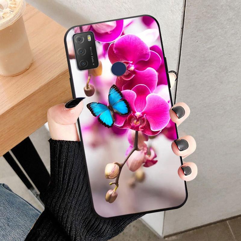 For TCL 20Y 20E Case Black Silicone Bumper Wolf Lions Soft TPU Covers for TCL 20E 6125F Funda Coque TCL20Y 20 Y 6156D Shells