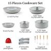 Five-Piece Non-Stick Cookware Set with Detachable Handle and Anti-Scald Gloves for Induction Cookers