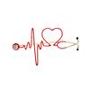 New Heart Beating Line Stethoscope Doctor Medical Brooch Red Enamel Copper Material BR10-0072