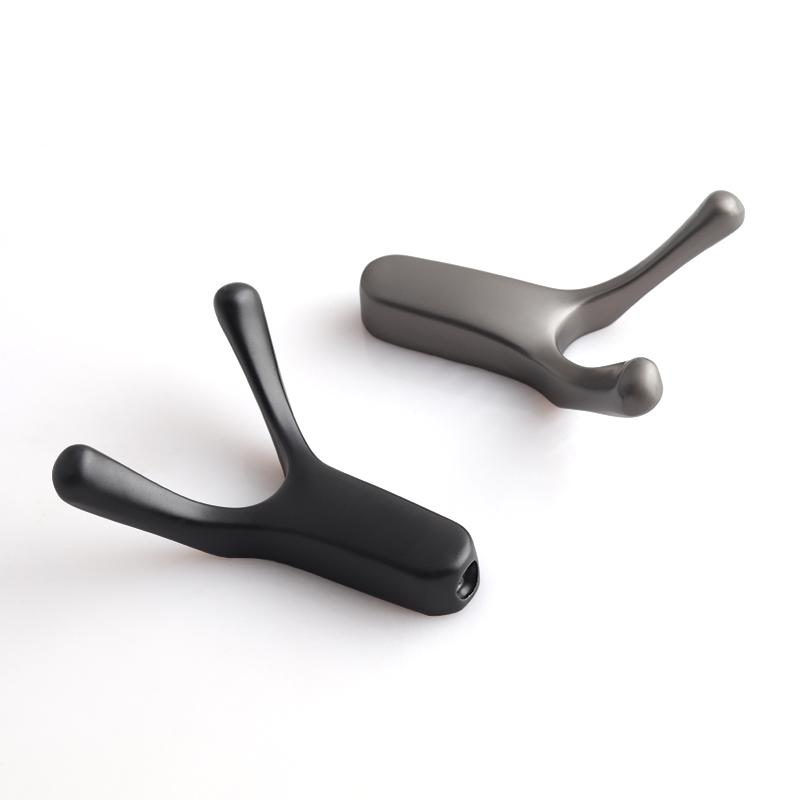 Oukali Furniture Modern Bathroom Black Cloths Hat Solid Metal Wall Hooks