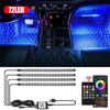 Auto Ambient Light 72 LED Strips Car Foot Interior Decoration RGB APP Remote Control Atmosphere Lamp For Car Accessories