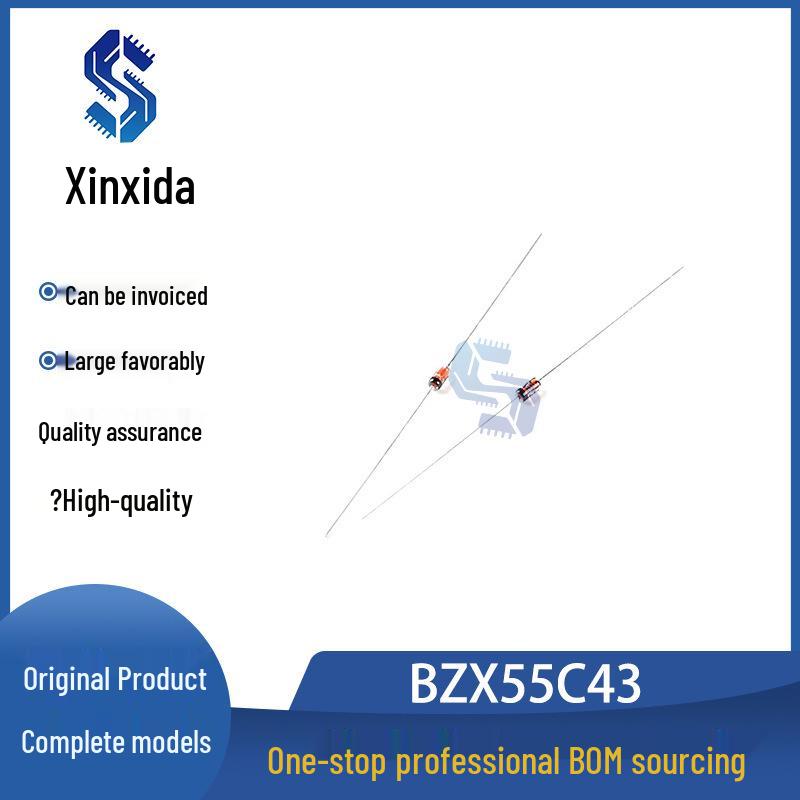BZX55C43 Voltage Regulator Diode, DO-35, Through-hole, Brand New Original