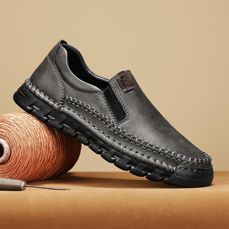 Мужская повседневная обувь, кожаные мокасины ручной работы, качественные мокасины на плоской подошве, мужские кроссовки