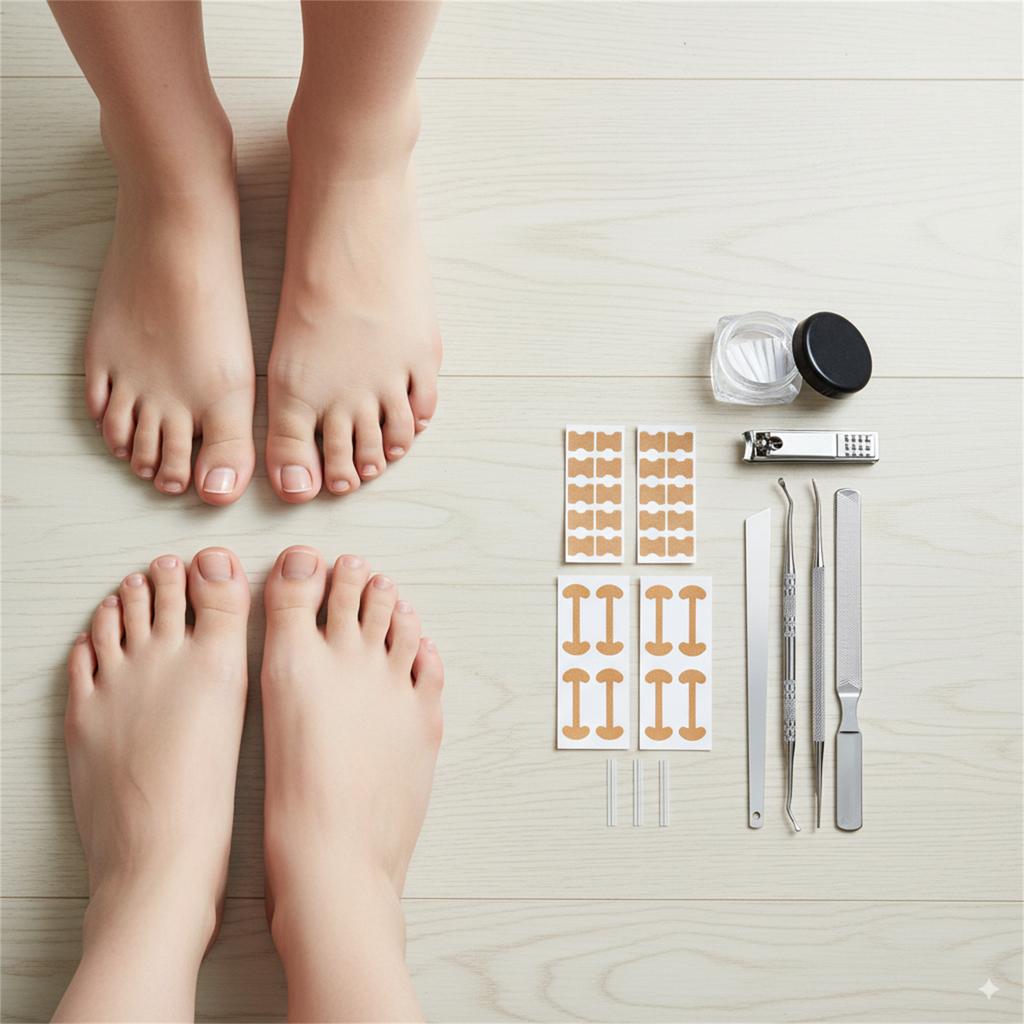 Профессиональный набор для коррекции ногтей на ногах для женщин и мужчин с дышащими полосками для пальцев ног, безболезненными пилками для ногтей, инструментами для ухода за ногами, набор из 16 предметов