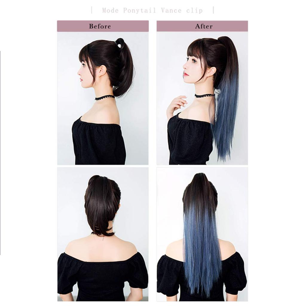 TefuRe Ponytail Wig One-Touch Extensions, Red, M056WV50DBR-C-RED