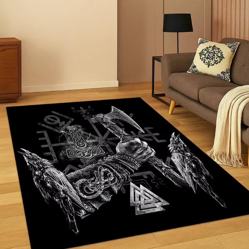 Odin Norse God Rug Living Room Bedroom Decor Nordic Viking Carpet Lounge Room Coffee Table Floor Mat Dining Room Floor Mat