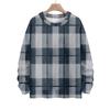 Women's Fashionable Casual Long-sleeved Checkered Printed Round-neck Sweater Knitted Top