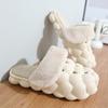 Fashion Unisex Winter Slides For Women Indoor Slippers Man Bubble Slides Massage Litchi Fashion Designer Warm Flecee Men Clogs