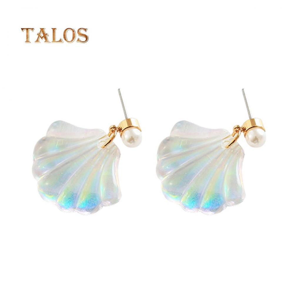 Серьги шпилька.В форме жемчужной ракушки