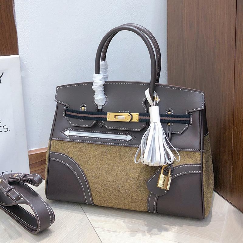 Высококачественная сумка из войлока с верхним слоем из коровьей кожи, сумка-портфель из кожи свифта, винтажная женская сумка через плечо