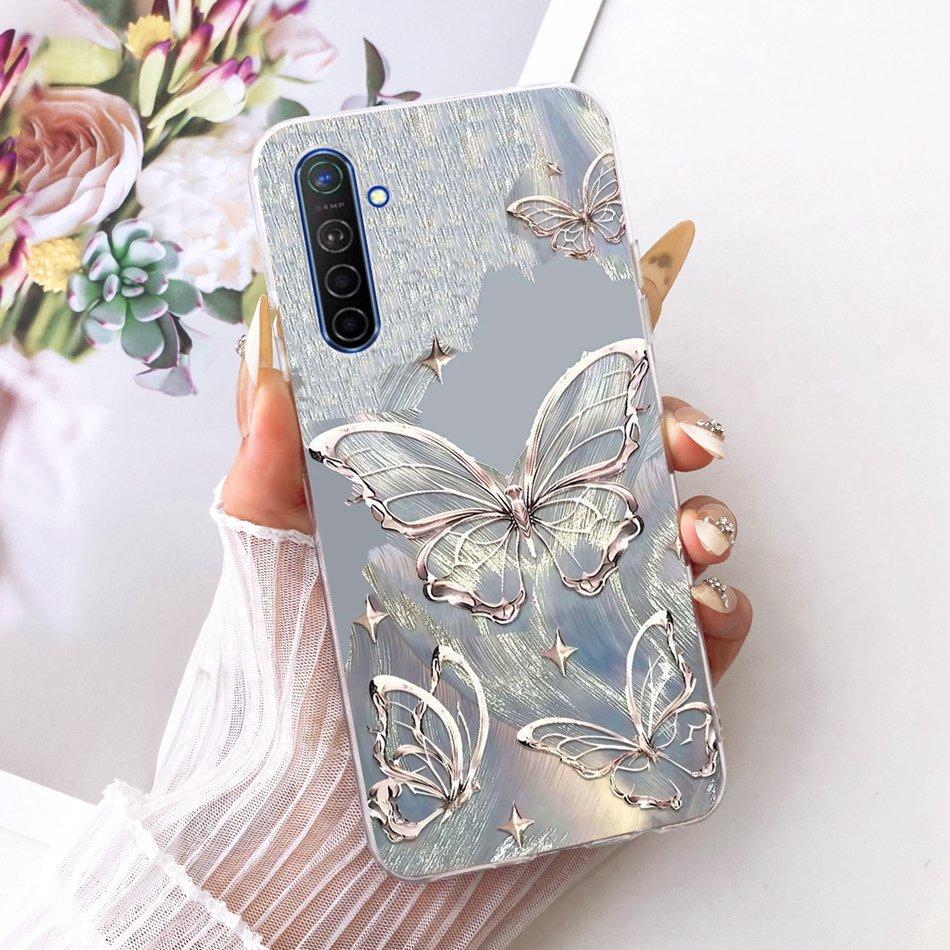 For Realme XT X2 X2Pro Cute Flower Butterfly Cat Painted Case For RealmeX2 Pro X 2 XT Soft Silicone TPU Phone Cases