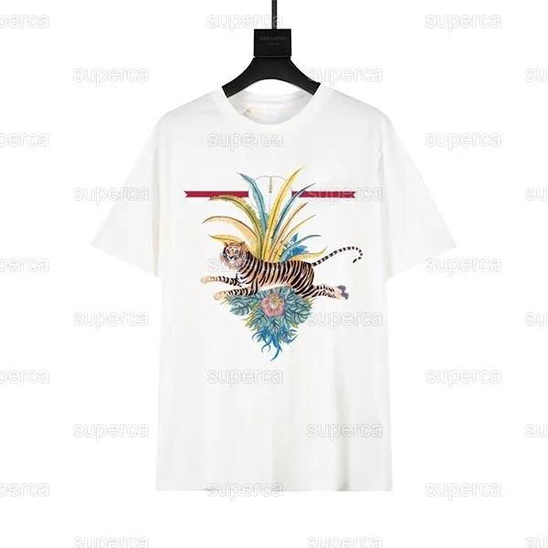 High Street Artistic Jungle Tiger Graphic Cotton TShirt Trendy Unisex Crew Neck Tee for Streetwear Enthusiasts