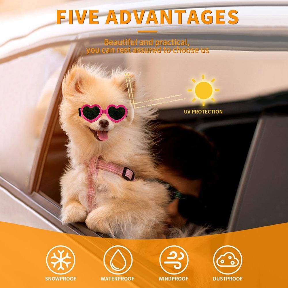 Солнцезащитные очки для домашних животных для маленьких средних собак, кошек, защита от ультрафиолета, очки для собак с регулируемым ремешком, реквизит для фотографий домашних животных, одежда для кошачьих глаз для собак