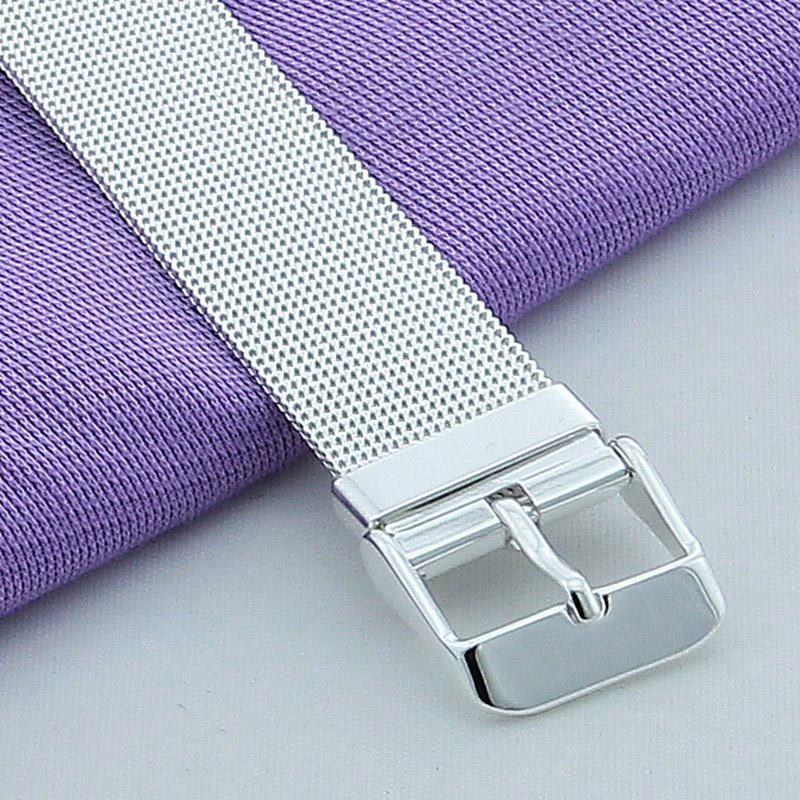 Серебро 925 Ювелирные Изделия Тканые Часы Ремень Браслет Браслет Женщины Мужчины Модные Ювелирные Изделия Подарки