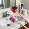 Пылезащитный держатель для зубных щеток с вишневым узором, вентиляцией и защитой головки, портативный, двойное отверстие