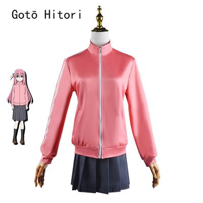Bocchi The Rock Gotou Hitori Косплей Костюм Gotou Hitori Косплей Костюм JK Униформа Розовая куртка Юбка Парик Костюм Аниме Косплей