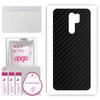 apgo Protective Skin Sticker for the Back Compatible with Xiaomi Redmi 9, Wrap Film, Foil, Vinyl - Pattern Carbon Black