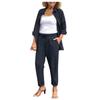 (SU)Fashion Women's Casual Solid Color Long Sleeve Shirts  Cotton Linen Pants Suit