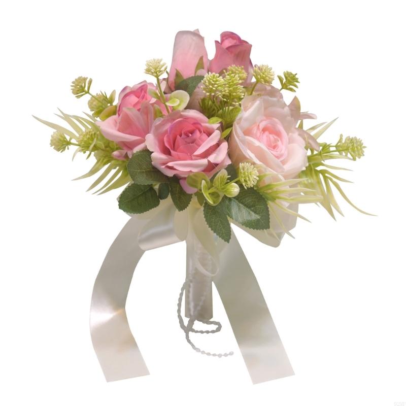92MF Bridal Bouquets Artificial Rose Flower for Wedding Ceremony Photography