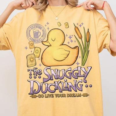 Ретро Футболка The Snuggly Duckling Brewing Comfort Colors, Футболка в стиле тематического парка фильма «Принцесса», Футболка «Иди и осуществи свою мечту», Футболки для отпуска
