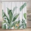 Leaves Shower Curtain Green PTropical Alm Leaf Monstera Plant Bath Curtains Set Polyester Fabric Home Bathroom Decor with Hooks