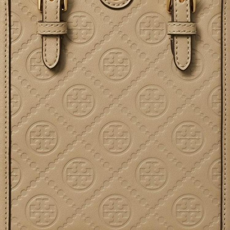 Tory Burch Мини-сумка-тоут с тисненым узором T Monogram Double T Logo Женская сумка-тоут Глиняный 158515-200