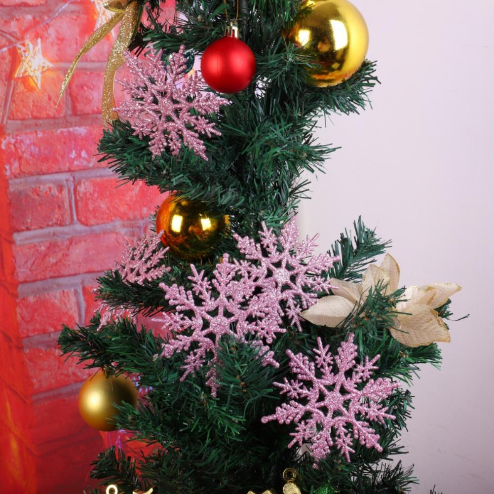 12 шт. Украшения-снежинки Пластиковые блестящие украшения-снежинки для зимних подвесных украшений на рождественскую елку