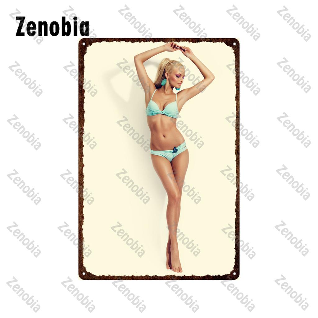 Sexy Metal Poster Angel Wings Girl Metal Signs Dropped Underwear Straps Woman Tin Signs Vintage Plaque for Bar Pub Home Decor