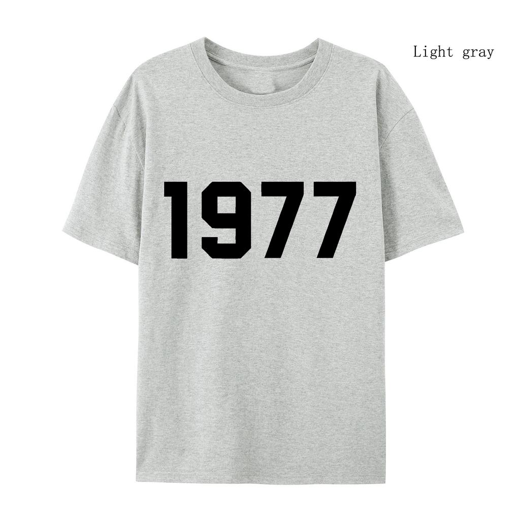 1977 Хлопковая футболка для мужчин и женщин, модный бренд High Street, свободная флисовая хлопковая футболка, осенне-зимняя теплая хлопковая футболка