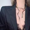 Модное Панк Хип-Хоп Металлическое Регулируемое по Желанию Золотистого Цвета Змея Многофункциональное Ожерелье для Женщин Праздничные Вечеринки Украшения