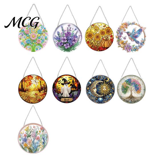 Sparkly Window Hanging Decoration Diamond Art Suncatcher Kit, DIY Sun Catcher Craft Home Decor Acrylic Decoration, Faux Project for Adults 5D