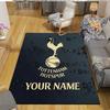 Custom Name,Tottenham Hotspur Home Sofa Decoration for Living Room & Bedroom, Non‑Slip Play Flannel Floor Mat for Game Room