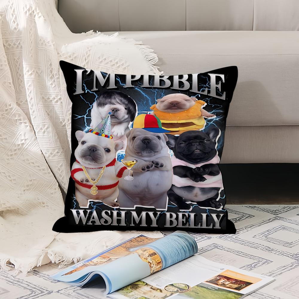 Fashion Print Pibble Wash My Belly Pillow Case Office Cushions Suitable For Sofa Car Bedroom Decorative Cushion Cover