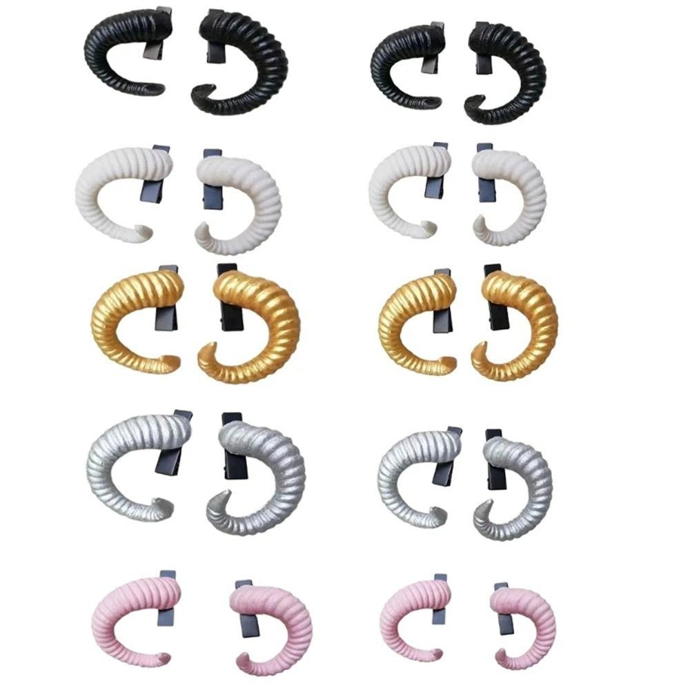 Black Gothic Style Devil Horn Headband Ram Horns Shape Masquerade Party Accessories  for Women