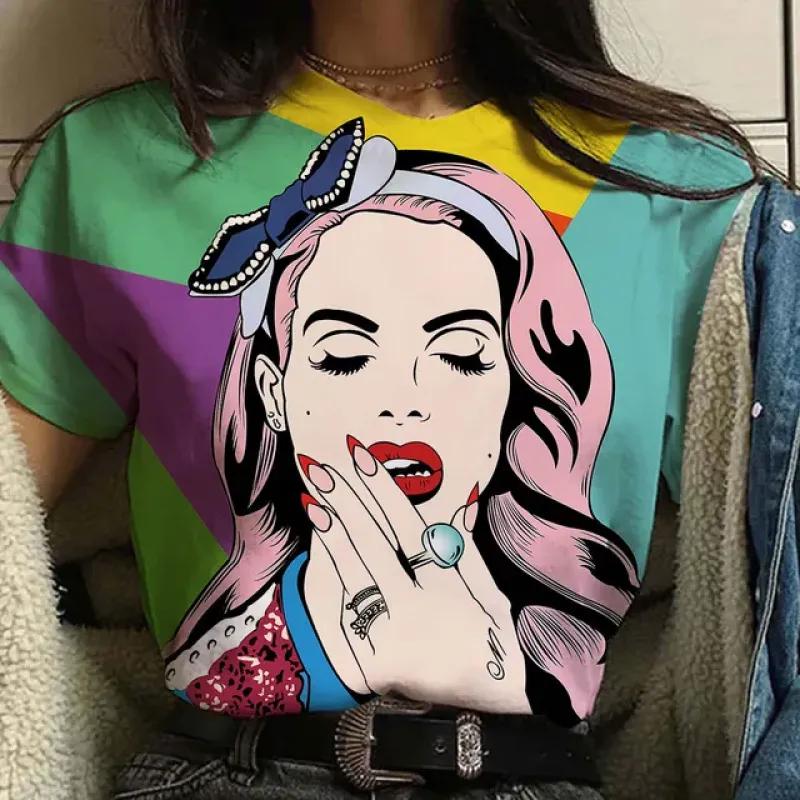 Футболка с коротким рукавом и принтом из мультфильмов, летняя, дышащая, женская, новая, повседневная, с круглым вырезом