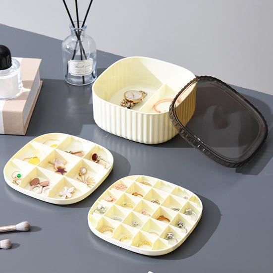 Multi Layer Mini Jewelry Organizer Display Travel Jewelry Case with Transparent Lid Earrings Necklace Ring Portable Jewelry Box