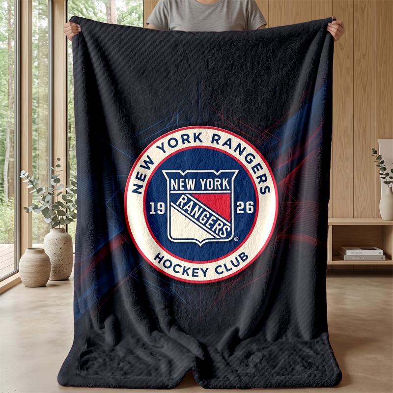 New York Rangers Flannel Fleece Blanket Cozy Warm Throw Blanket For Couch Bed Travel All Season Use